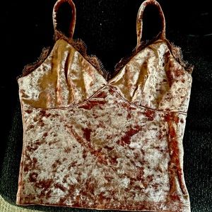 Velvet cropped tank top
